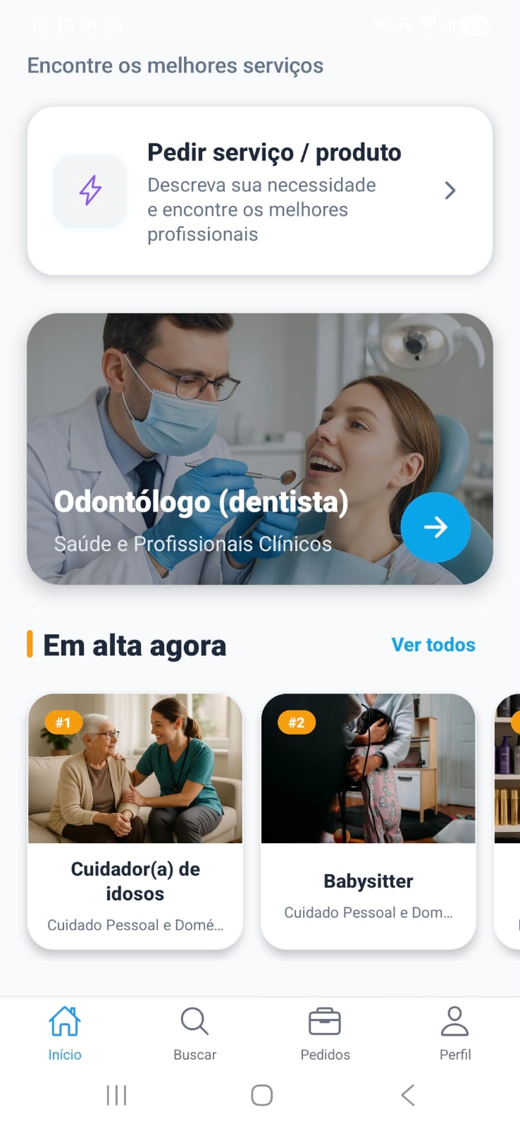 Tela do cliente 1