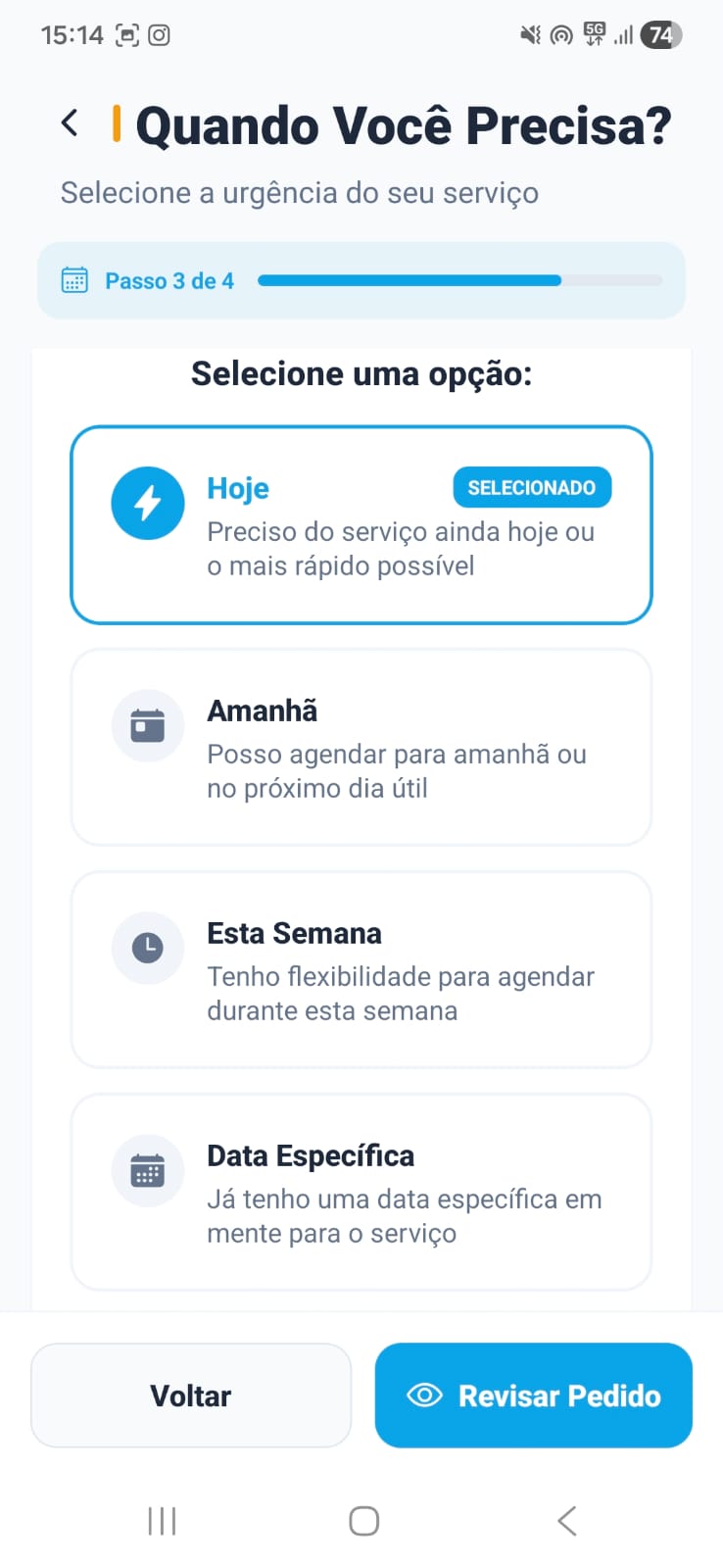Tela do cliente 3